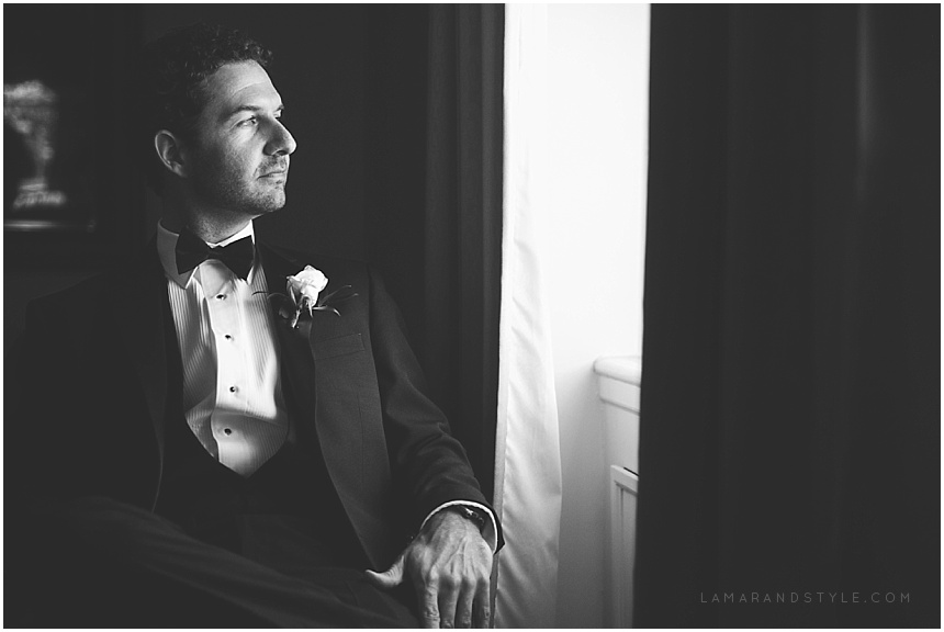 Groom Before the wedding at the Dearborn Inn