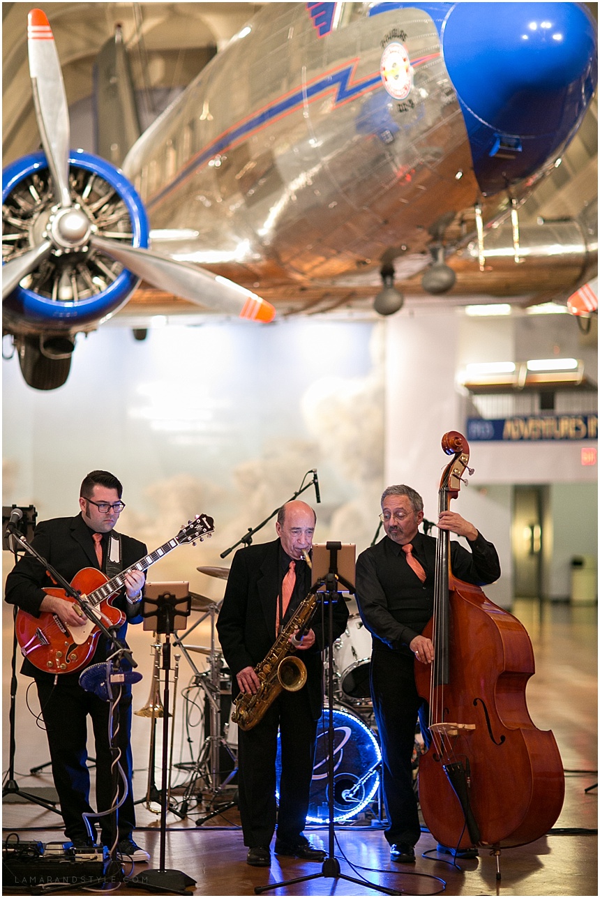 Cosmic Groove playing under the airplane at the Henry Ford Museum