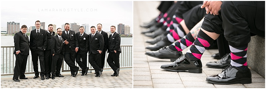 groomsmen Detroit wedding on the water groomsmen socks
