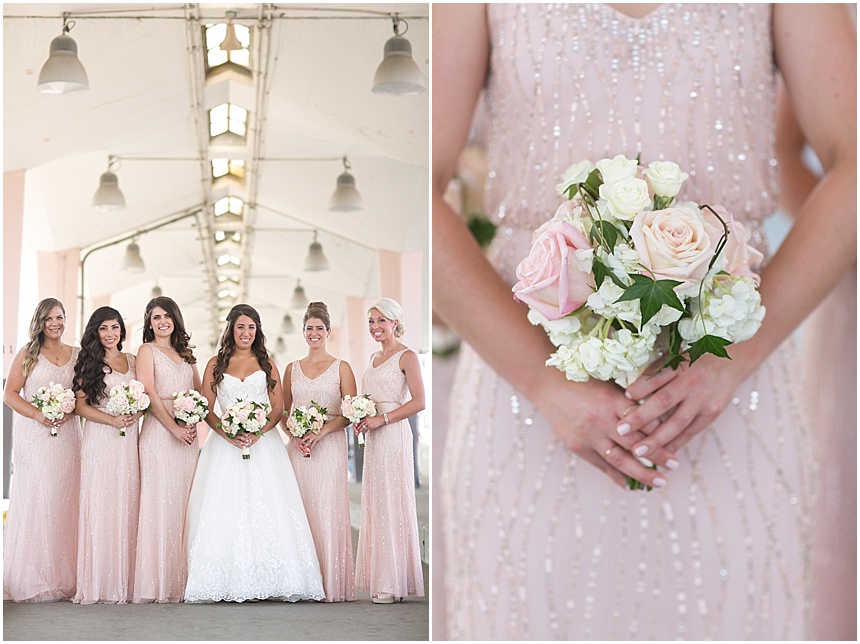 Eastern market detroit bridesmaids pink dresses roses ivy