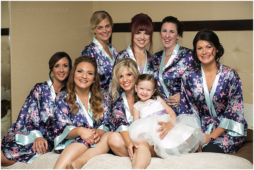 Bride and Bridemaids at Atheneum suites hotel in Detroit