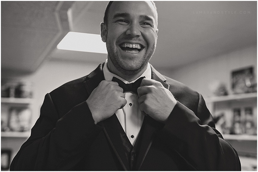 groom, portrait, bow tie, black and white