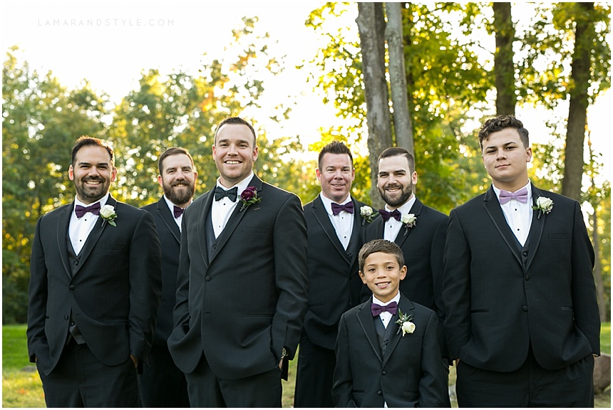 groom, groomsment, outdoor, golf course, portrait, wedding