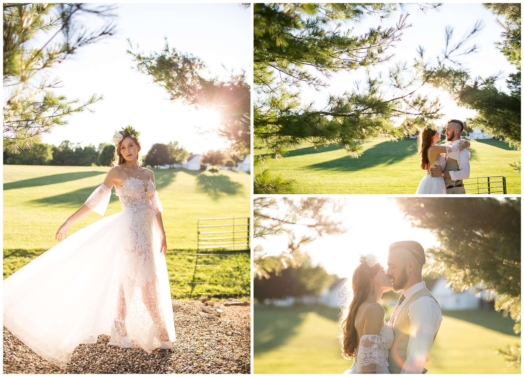bride and groom golden hour, candice and dave photography, southern exposure herb farm, battle creek, mi